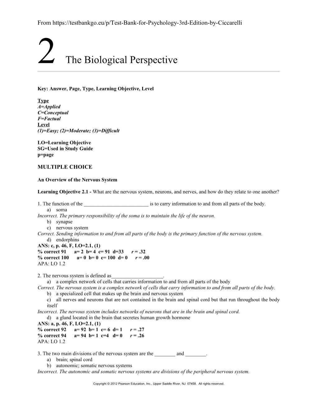 Key: Answer, Page, Type, Learning Objective, Level