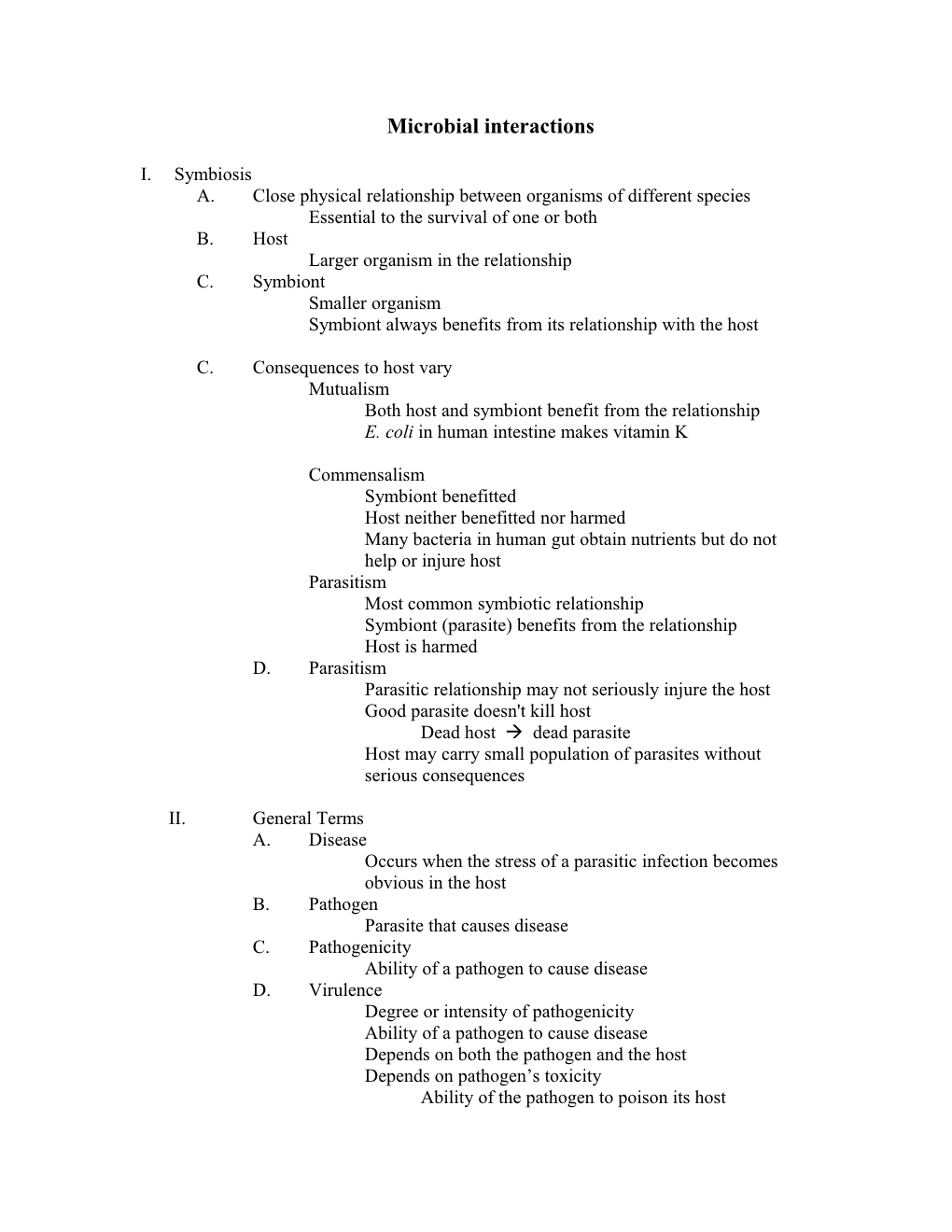 A.Close Physical Relationship Between Organisms of Different Species