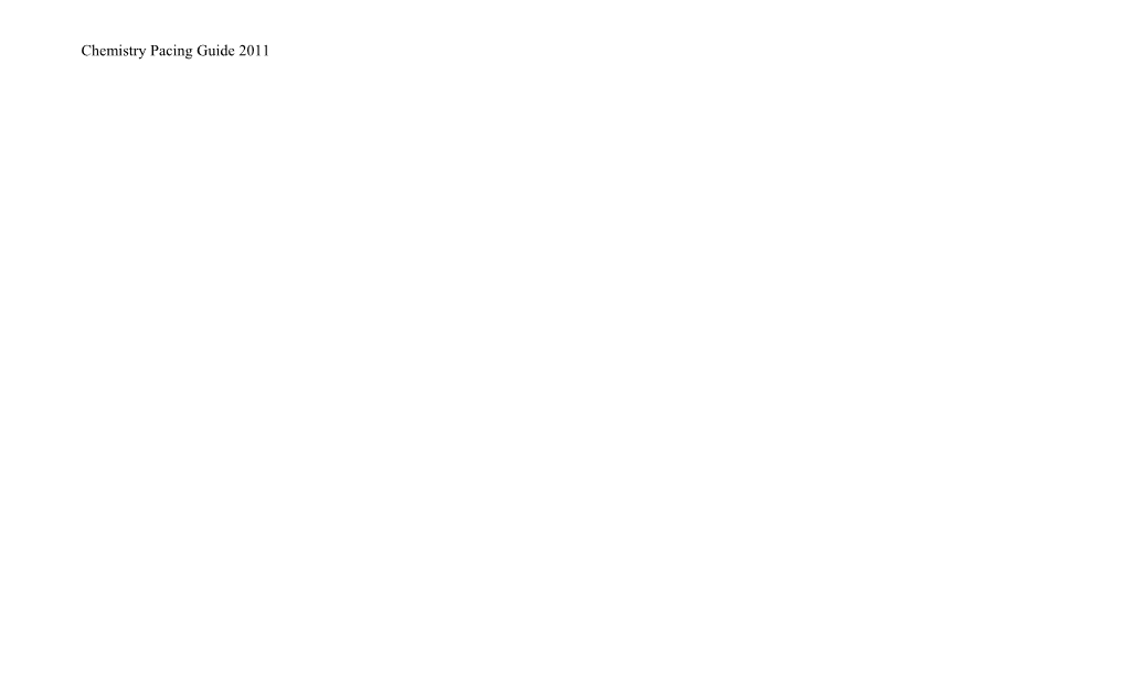 Chemistry Pacing Guide 2011