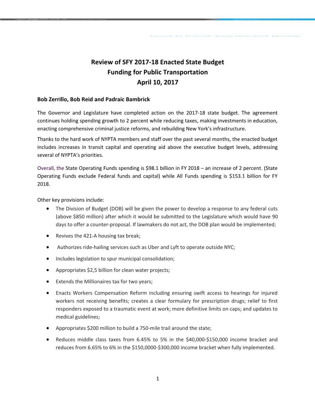 Review Ofsfy 2017-18Enacted State Budget