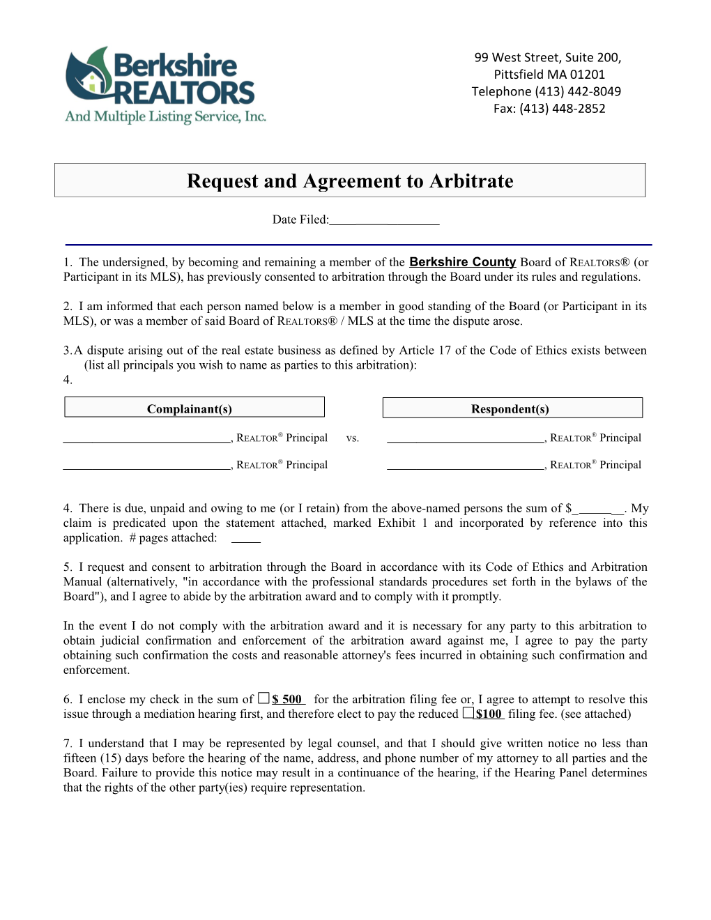 The Following Bylaw Amendments Require Approval of the Multiple Listing Service Board Of