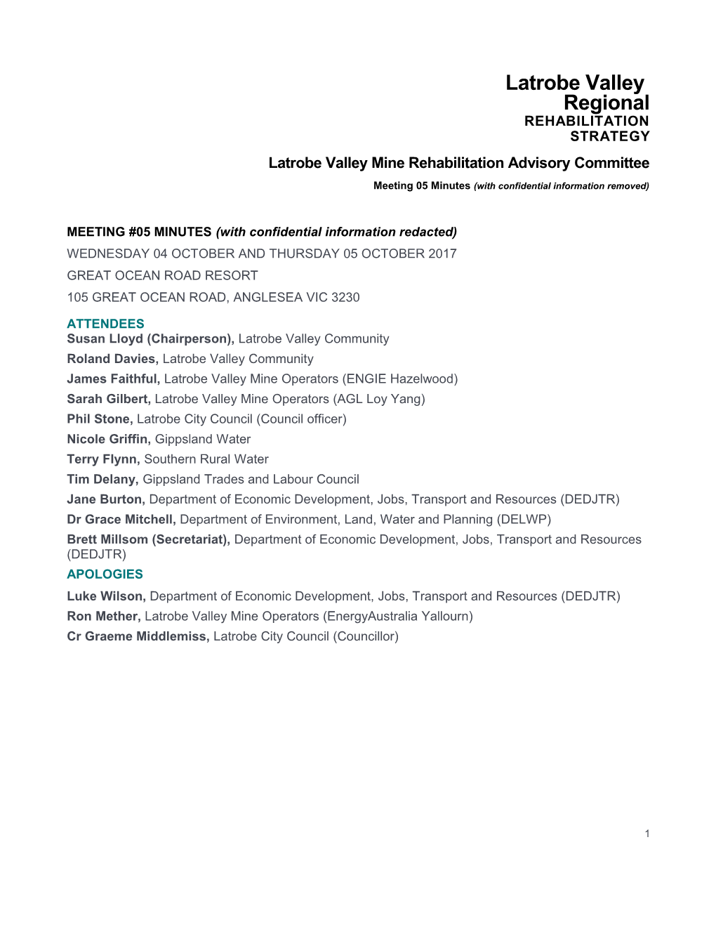Latrobe Valley Mine Rehabilitation Advisory Committee