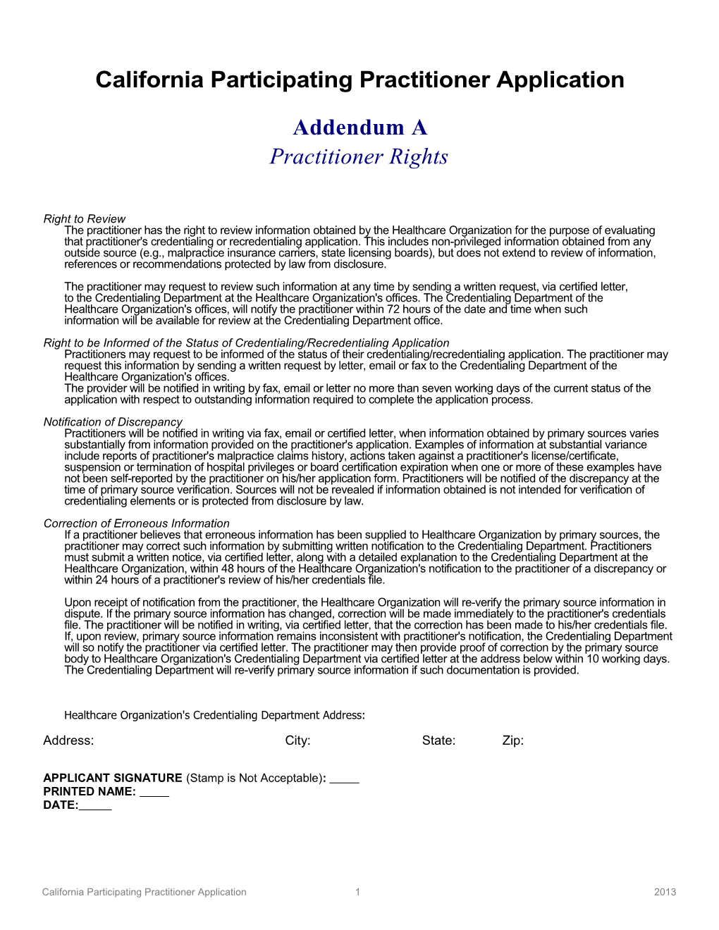 California Participating Practitioner Application