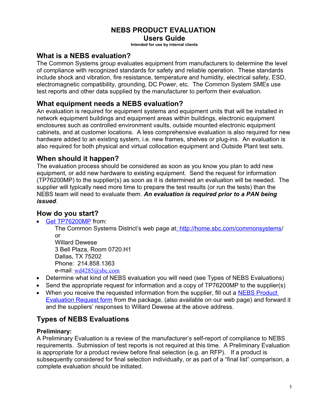 Nebs Product Evaluation Summary