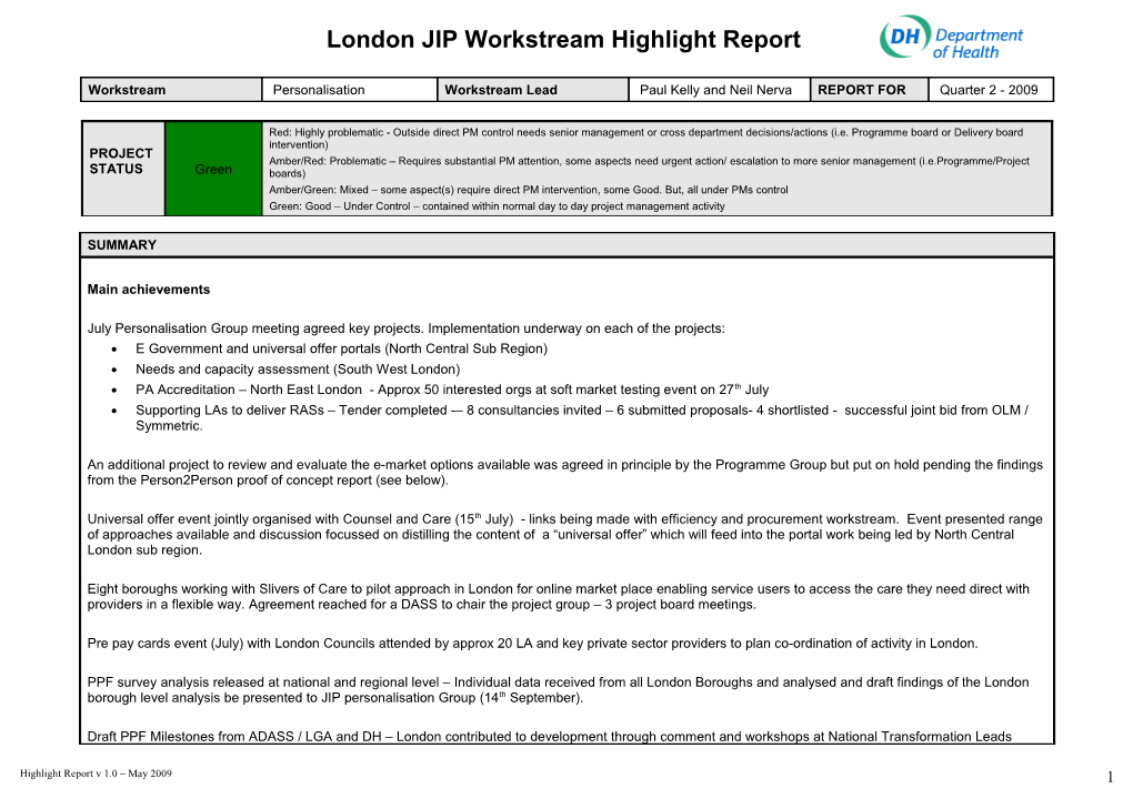 London Jipworkstream Highlightreport