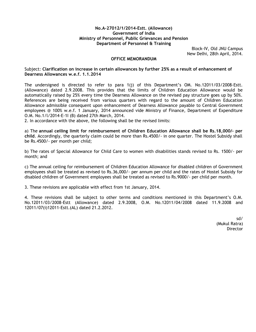 Ministry of Personnel, Public Grievances and Pension