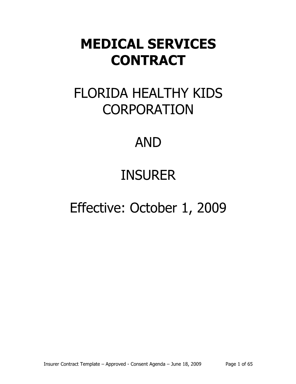 Medical Services Contract