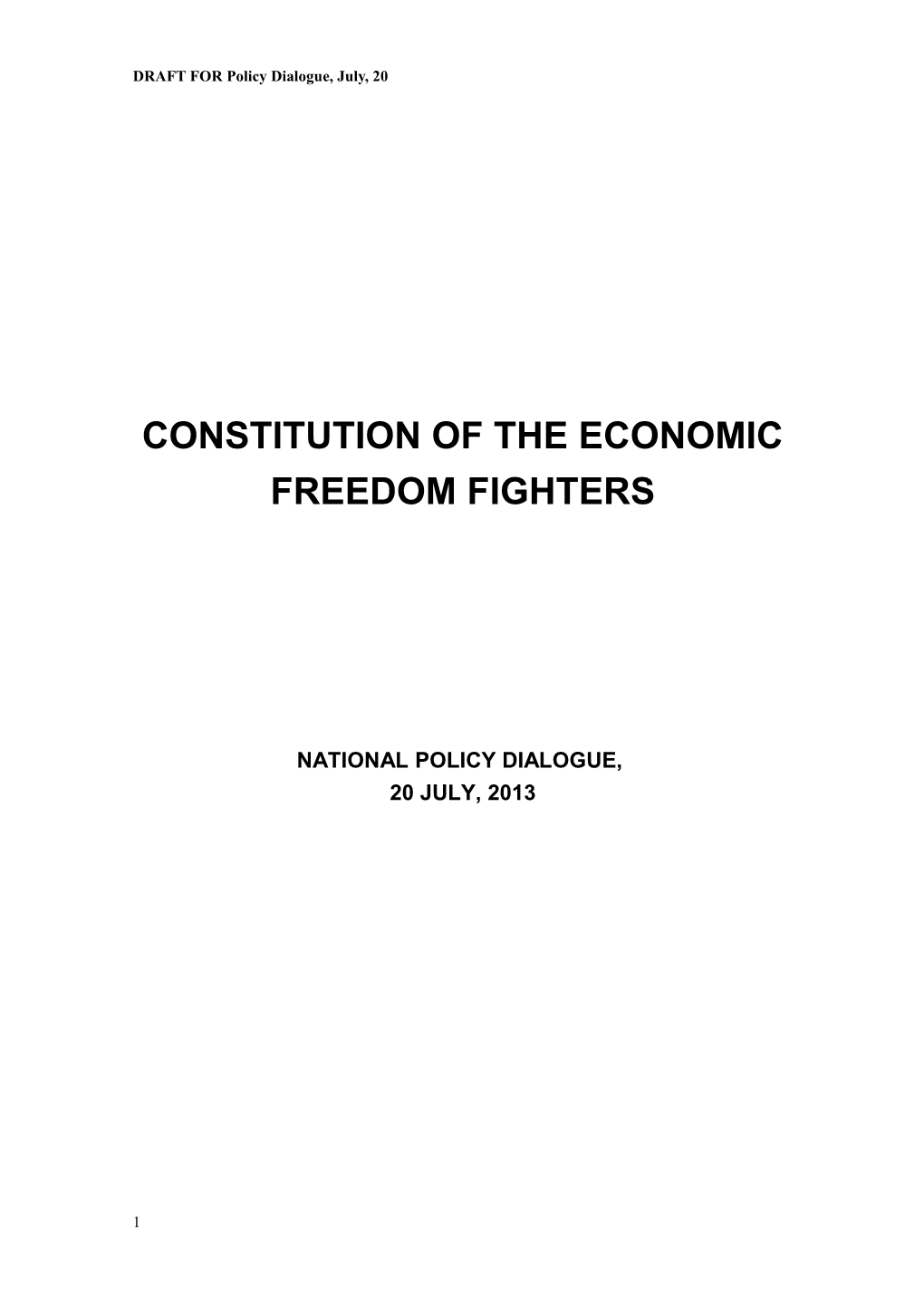 Constitution of the Economic Freedom Fighters