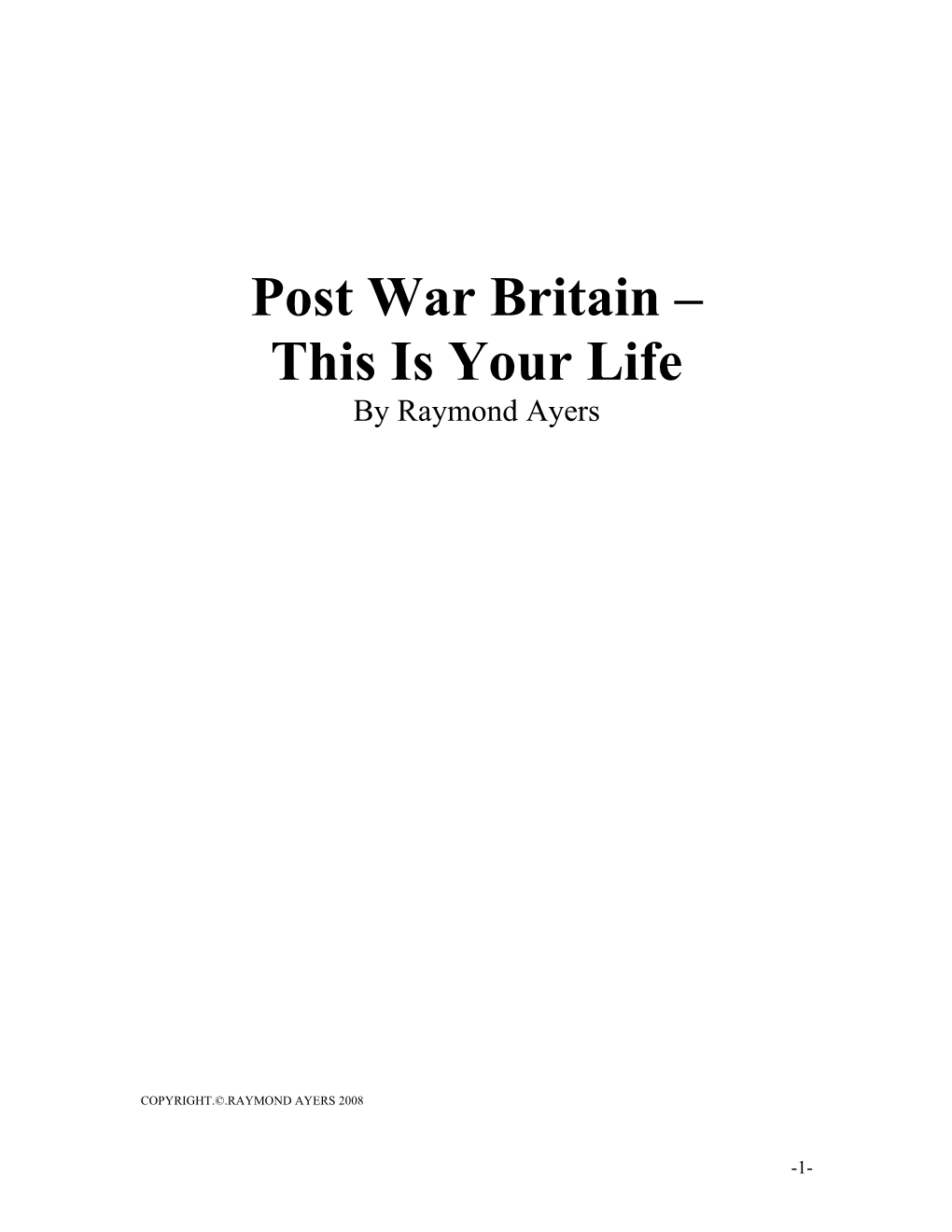 Post War Britain