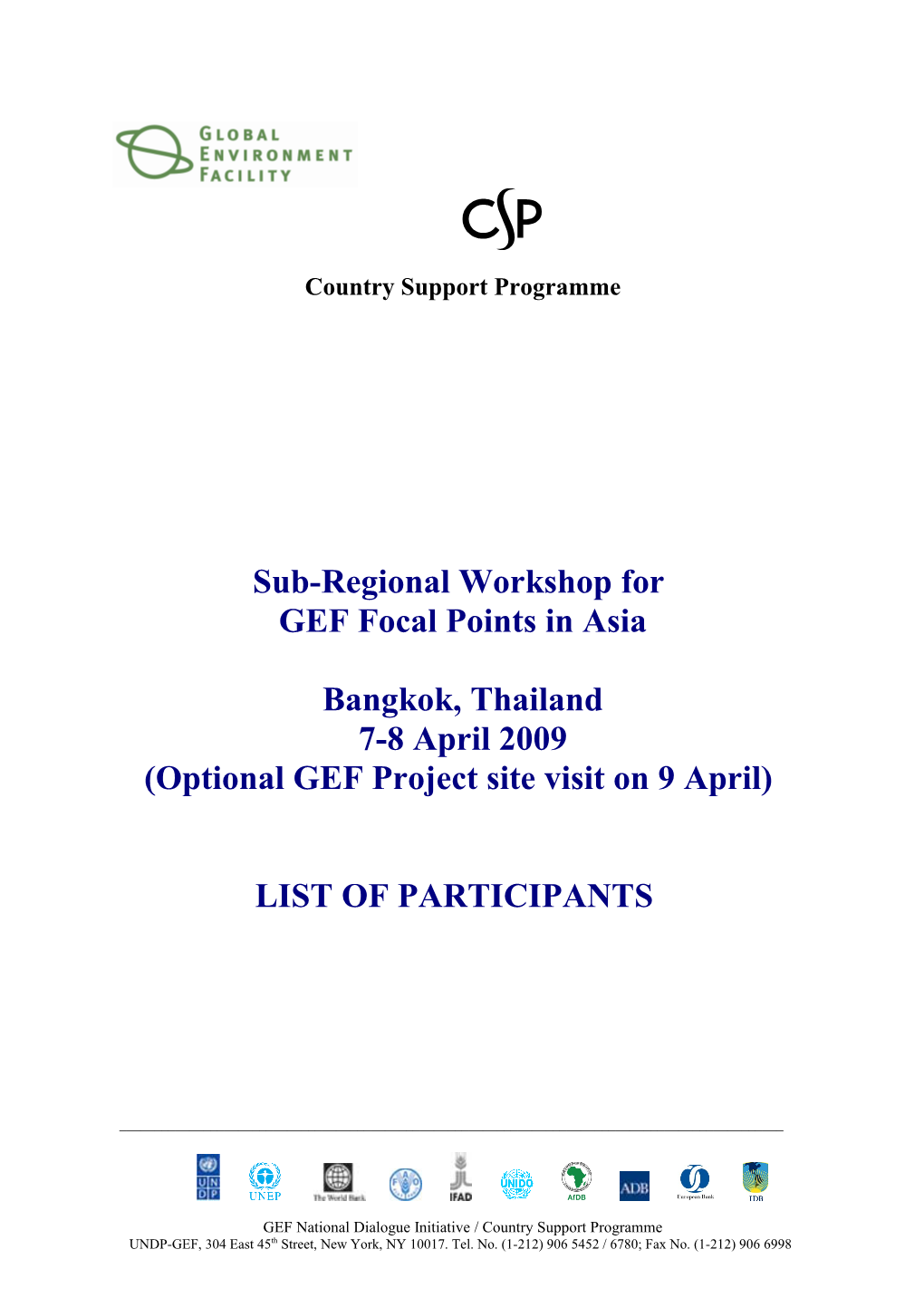 Sub-Regional Workshop For