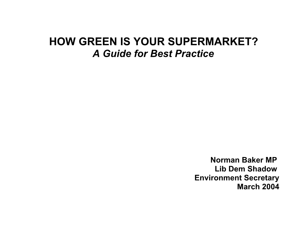 How Green Is Your Supermarket?
