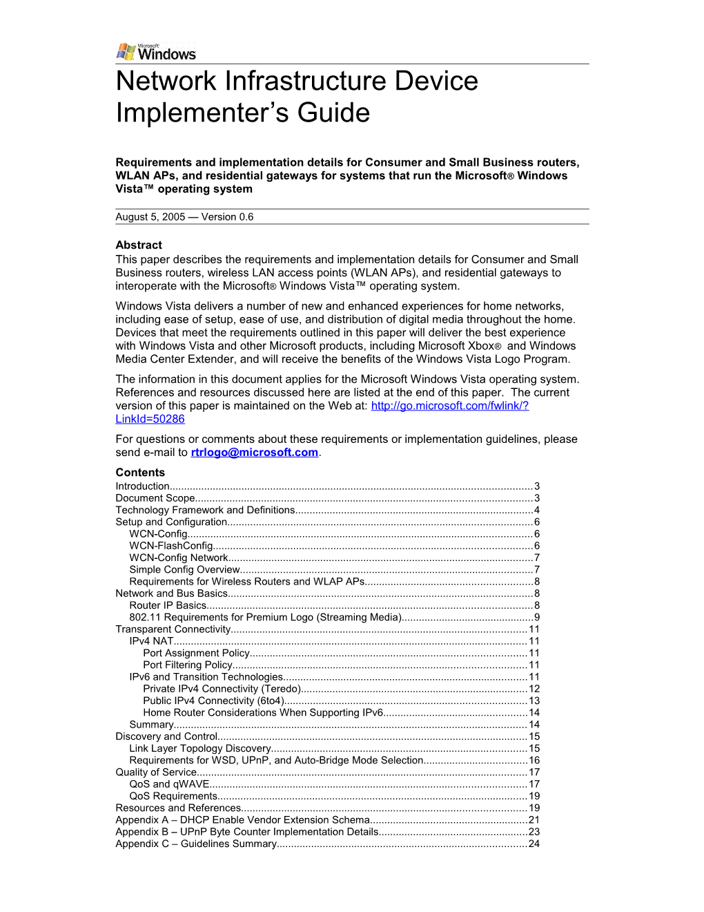 Network Infrastructure Device Implementer S Guide
