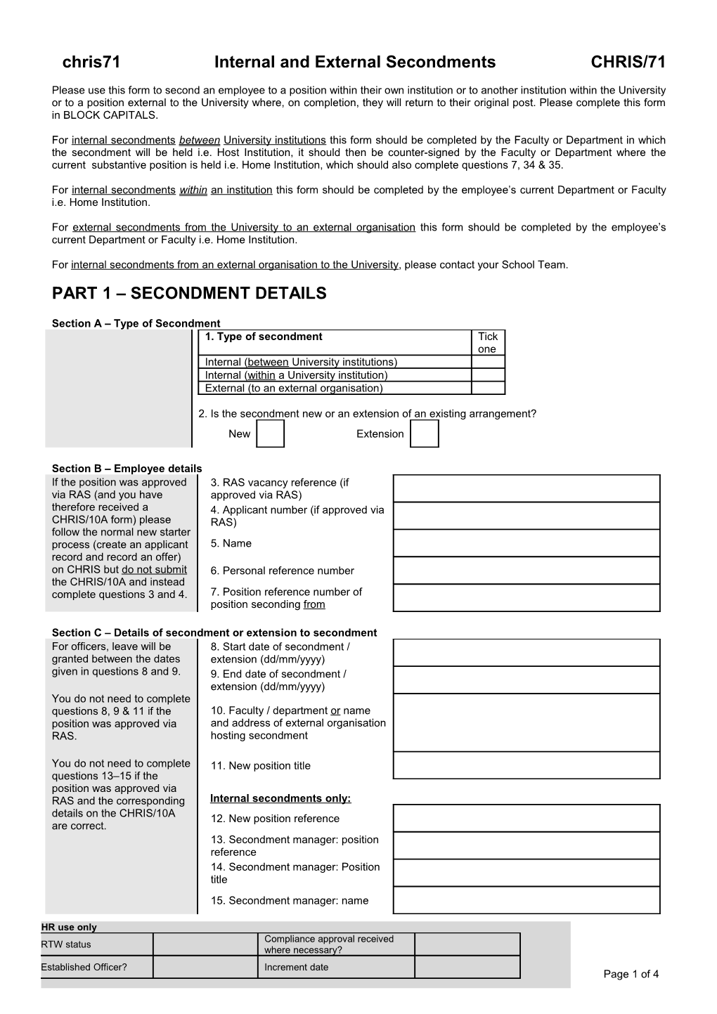 Internal and External Secondments