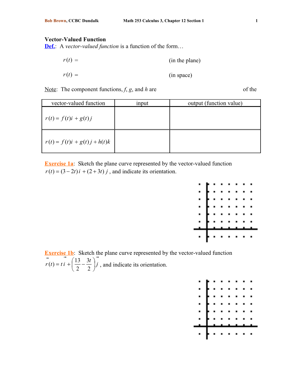 Vector-Valued Functions