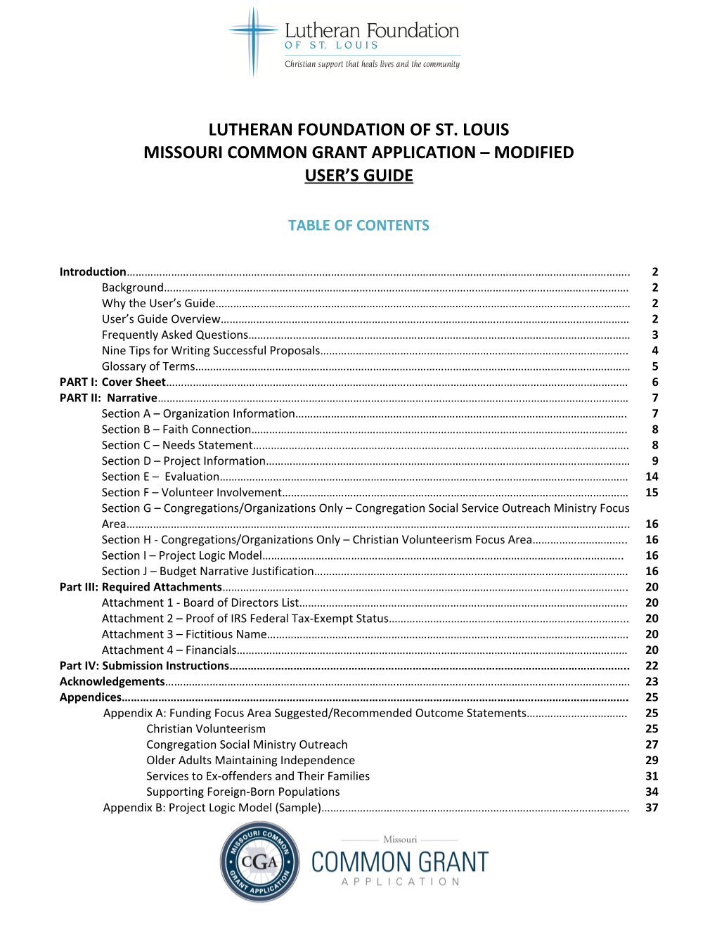 Missouri Common Grant Application Modified