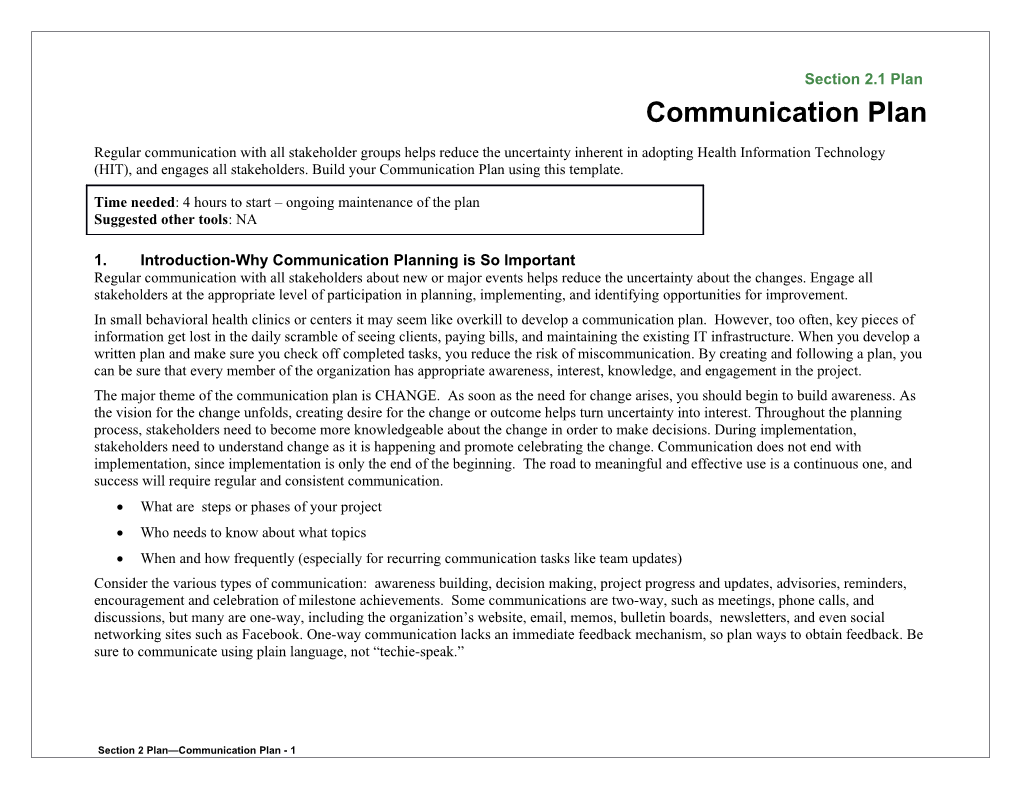 Introduction-Why Communication Planning Is So Important