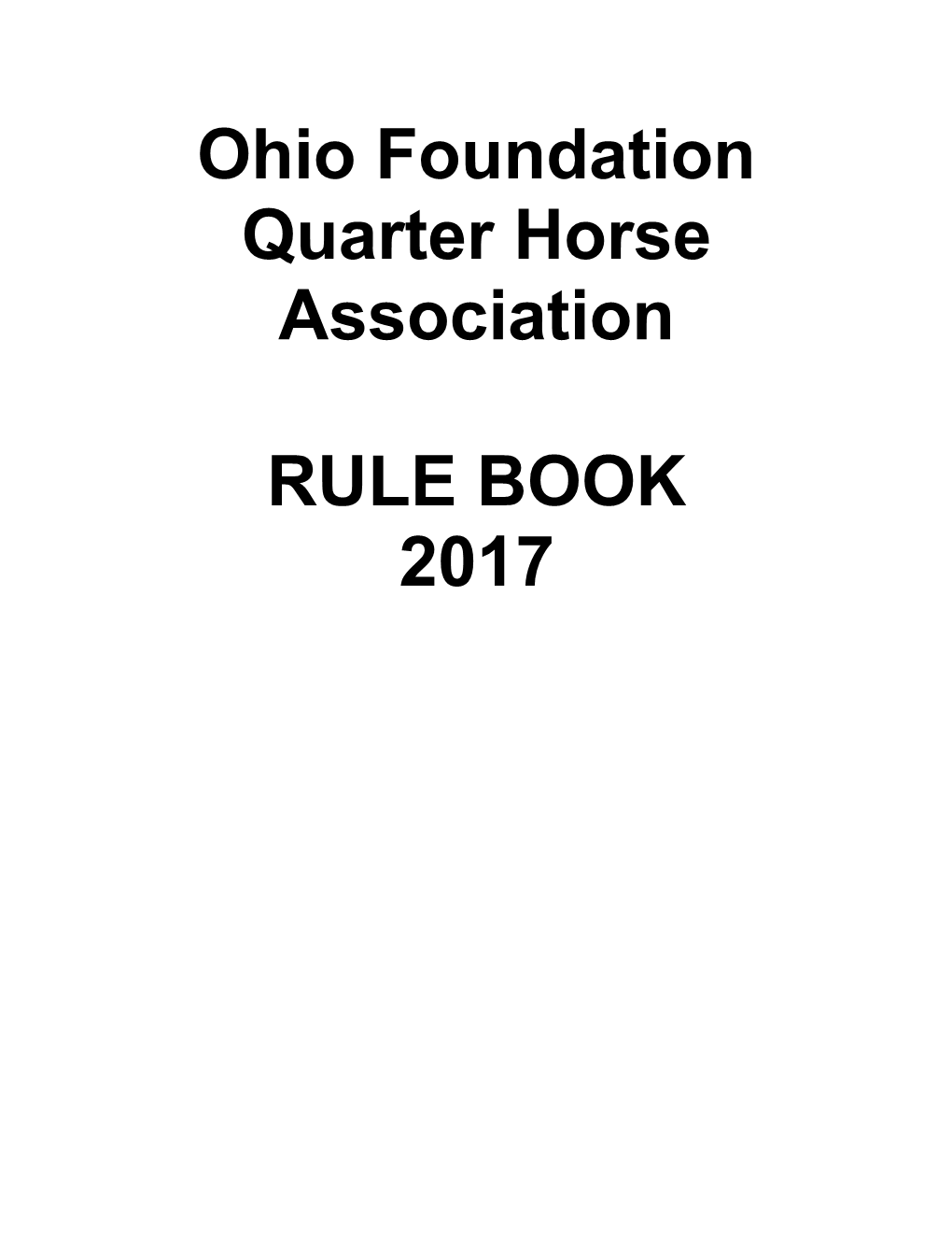 Ohio Foundation Quarter Horse Association