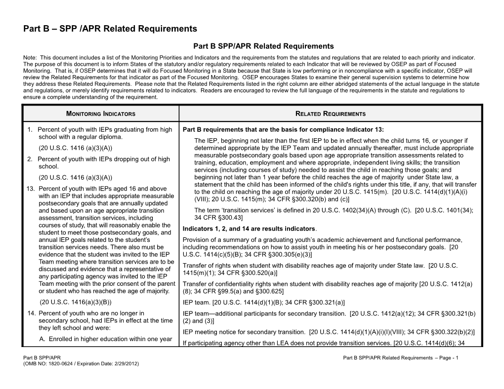 Monitoring Priorities and Indicators (Pdf)