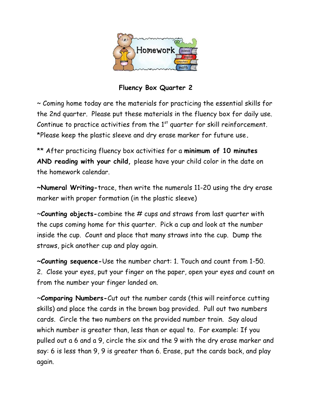 Fluency Box Quarter 2