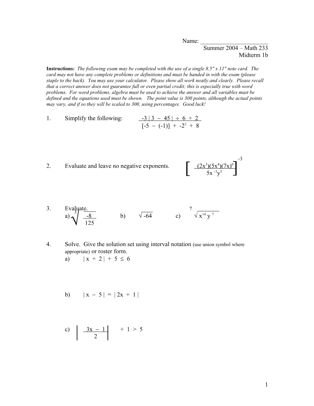 2.Evaluate and Leave No Negative Exponents. (2X3)(5X4)(7X)0