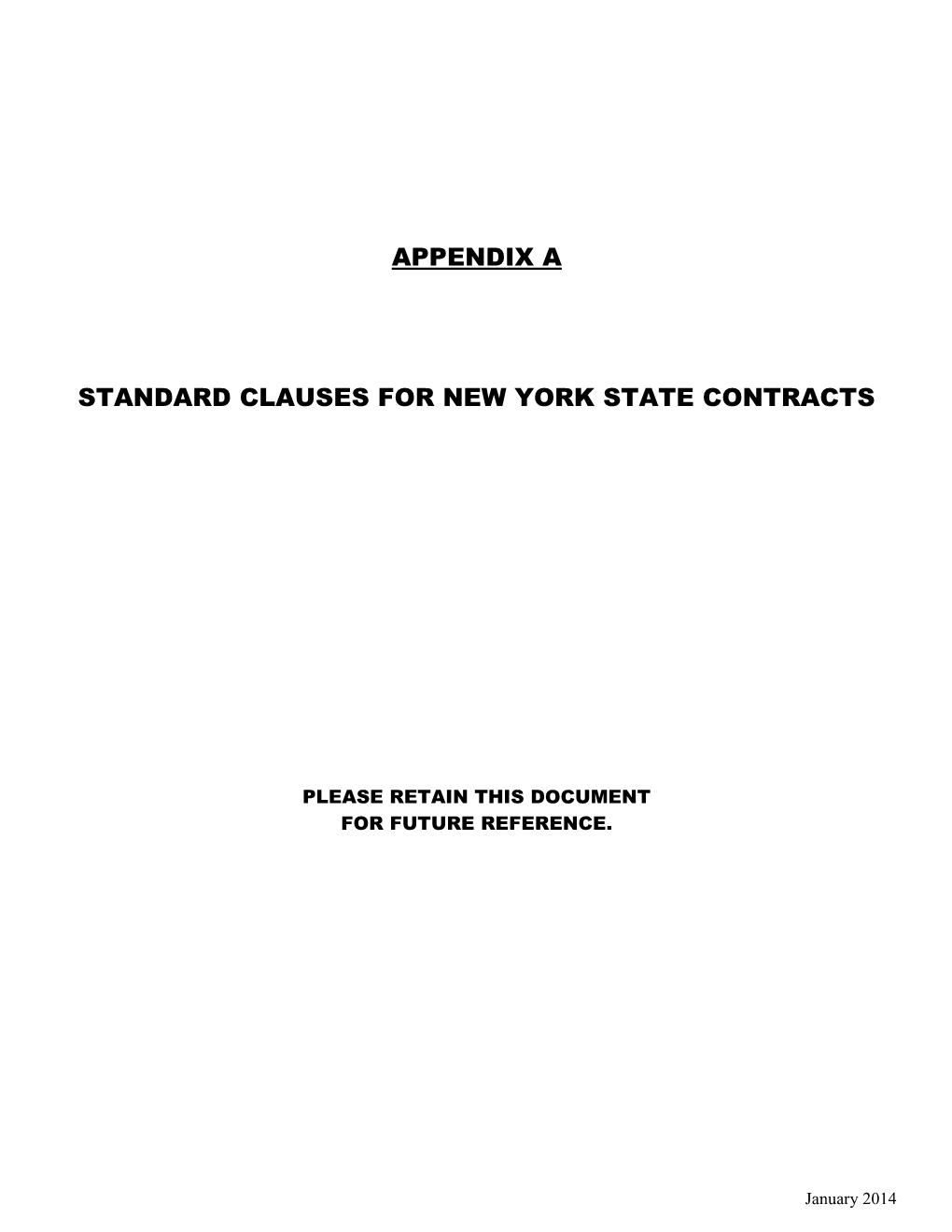 Appendix a - Standard Clauses for NYS Contracts