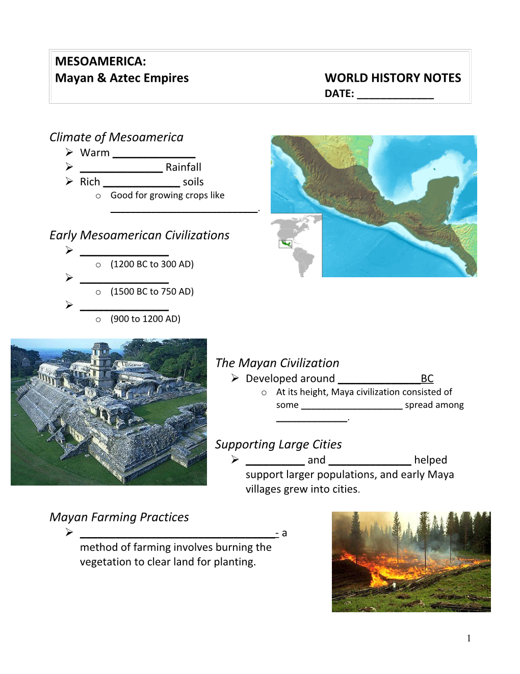 Mayan & Aztec Empiresworld HISTORY NOTES