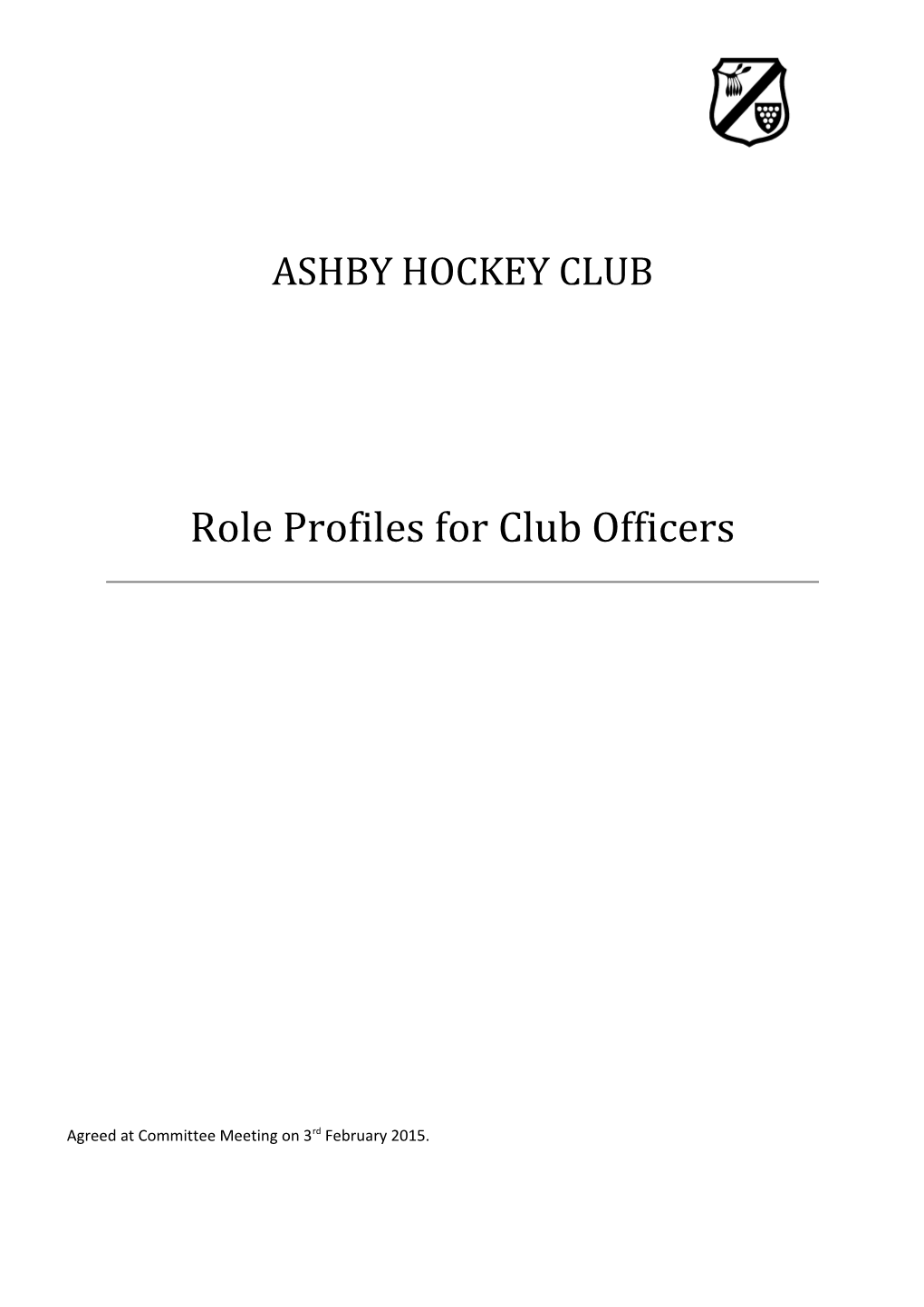 Role Profiles for Club Officers