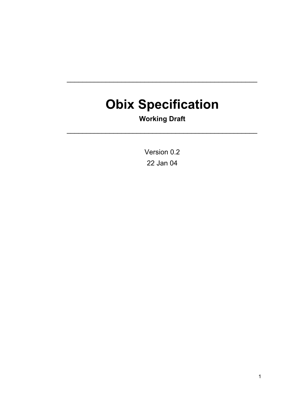 Obix Specification