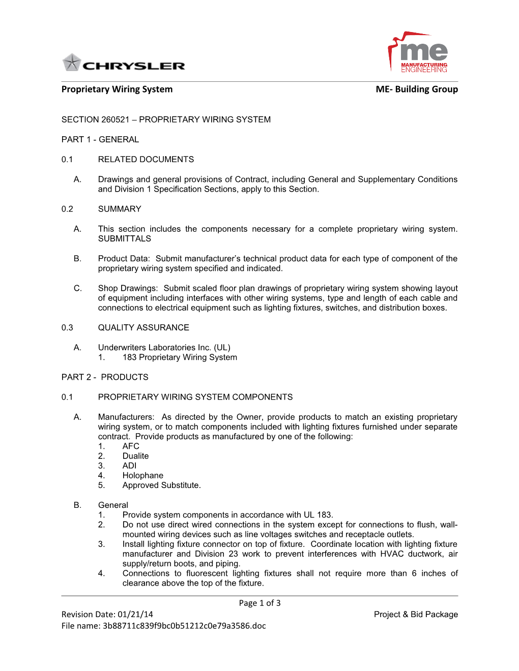 Proprietary Wiring Systemme- Building Group