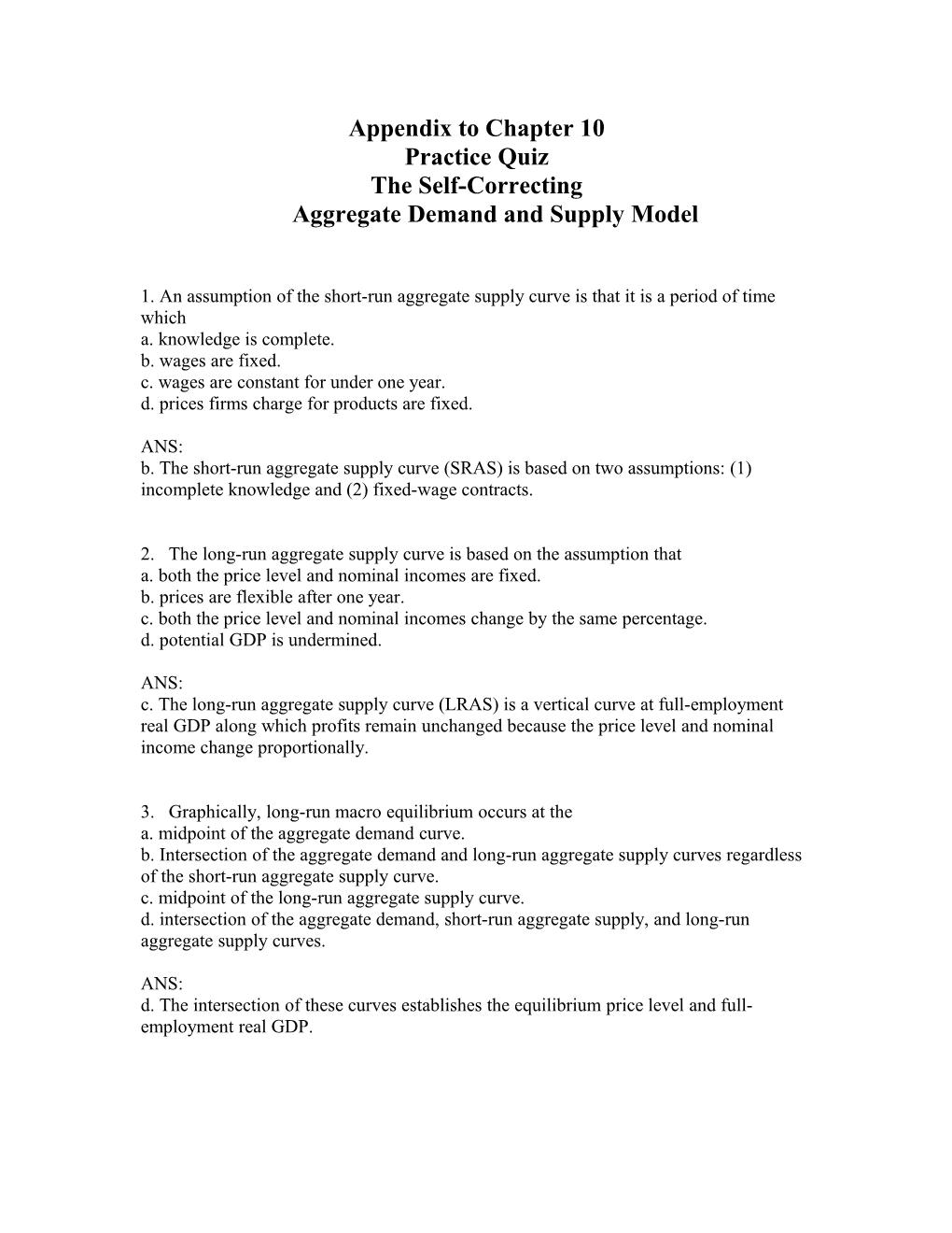 Appendix to Chapter 20 Practice Quiz