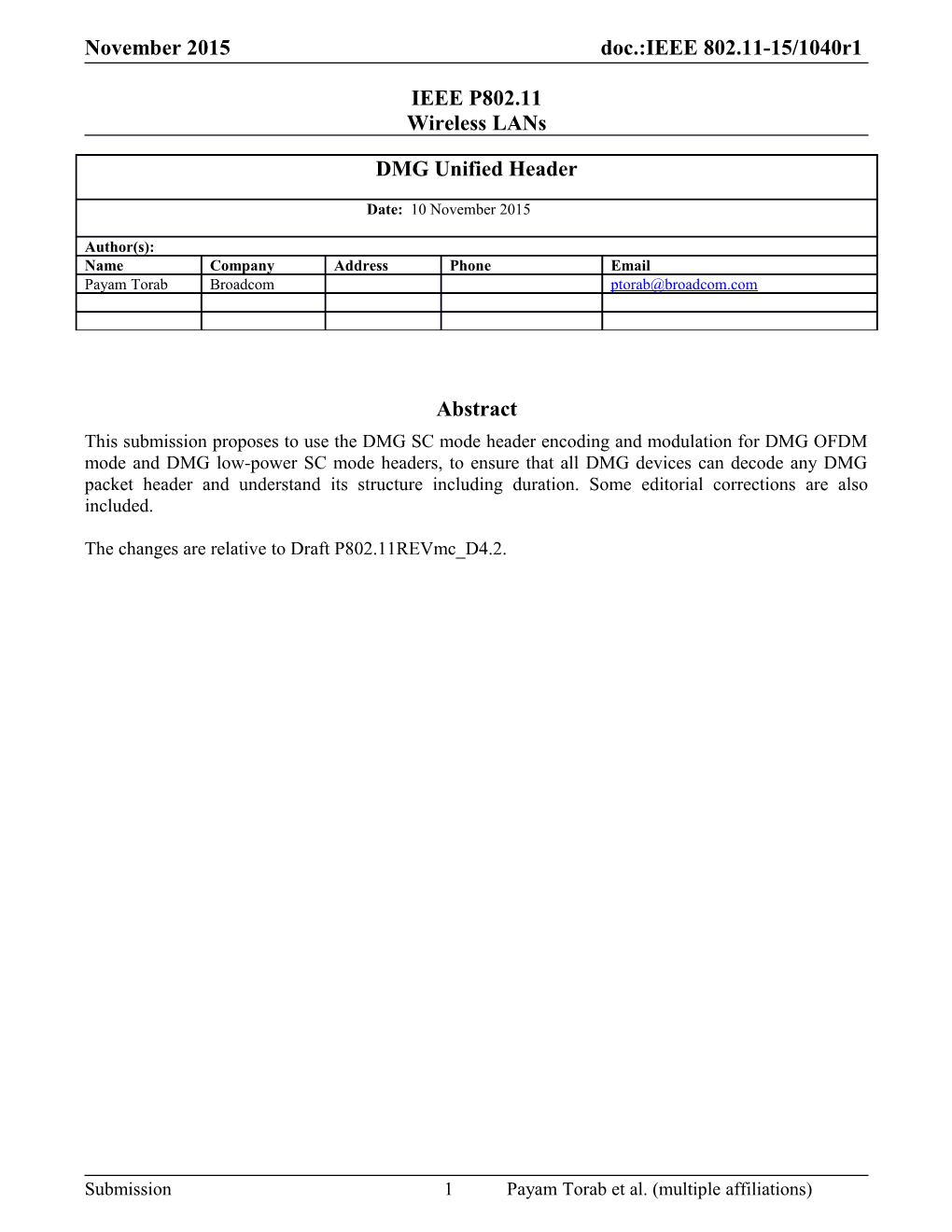 The Changes Arerelative to Draft P802.11Revmc D4.2