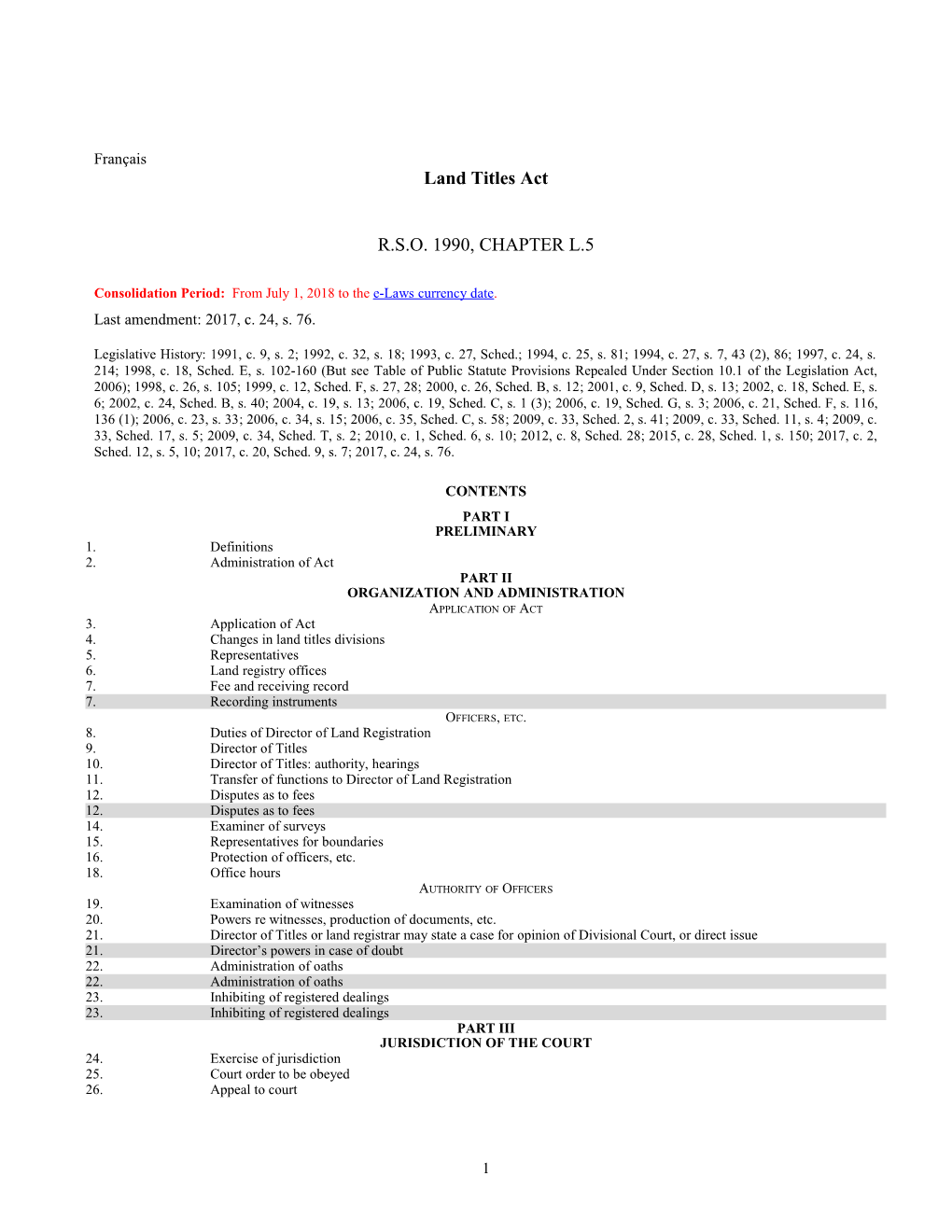 Land Titles Act, R.S.O. 1990, C. L.5