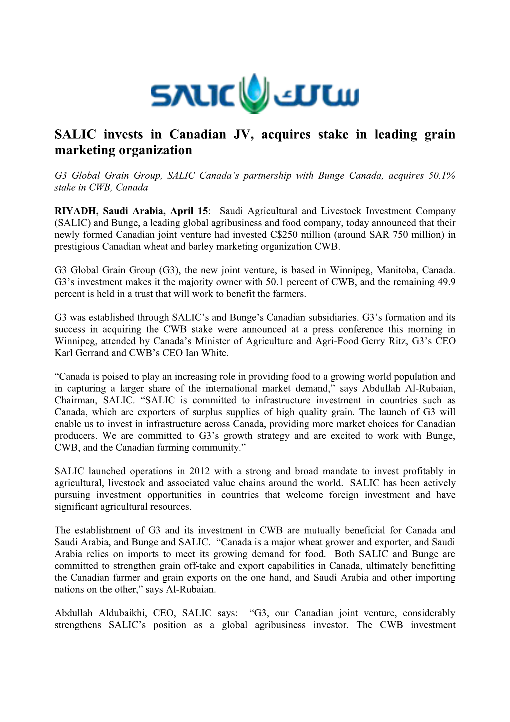 SALIC PURE Press Release- EN- April 15 2015