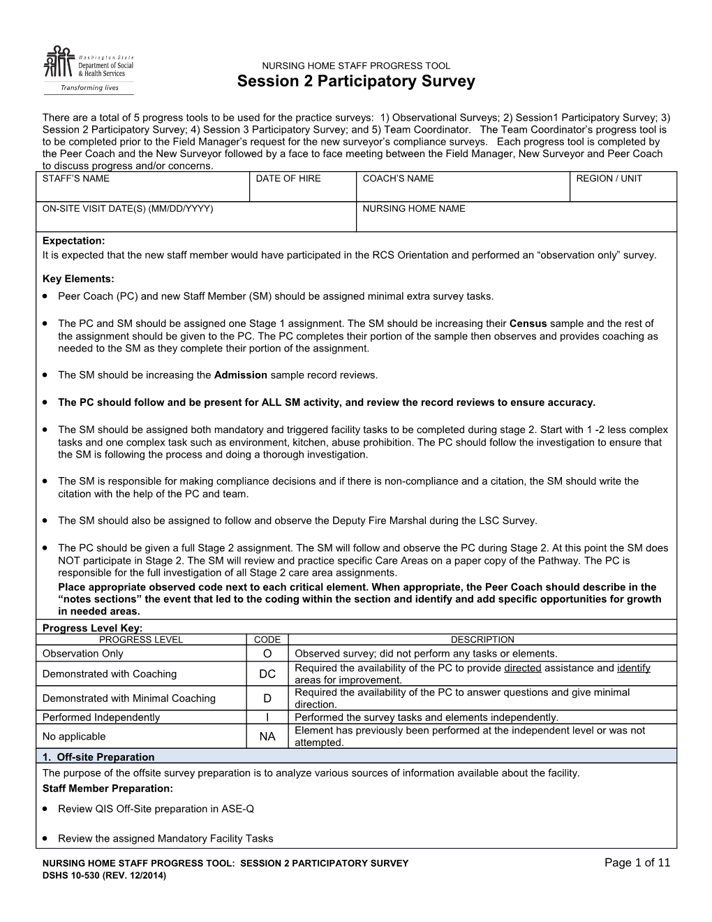 Peer Coach (PC) and New Staff Member (SM) Should Be Assigned Minimal Extra Survey Tasks