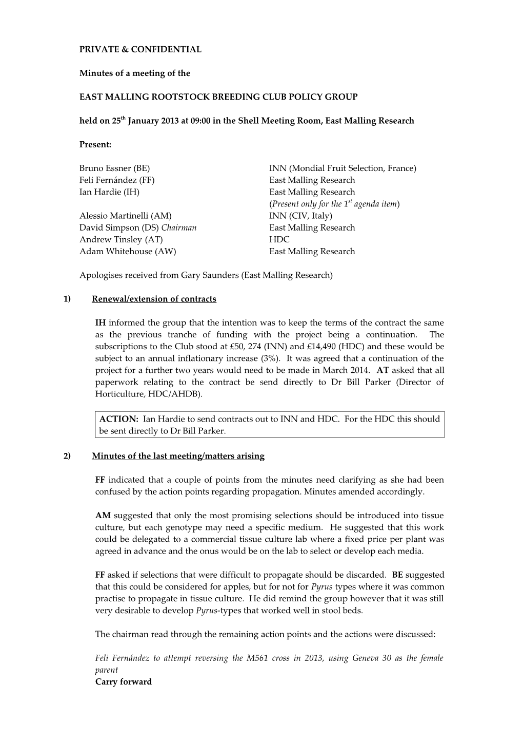 East Malling Rootstock Breeding Club Policy Group