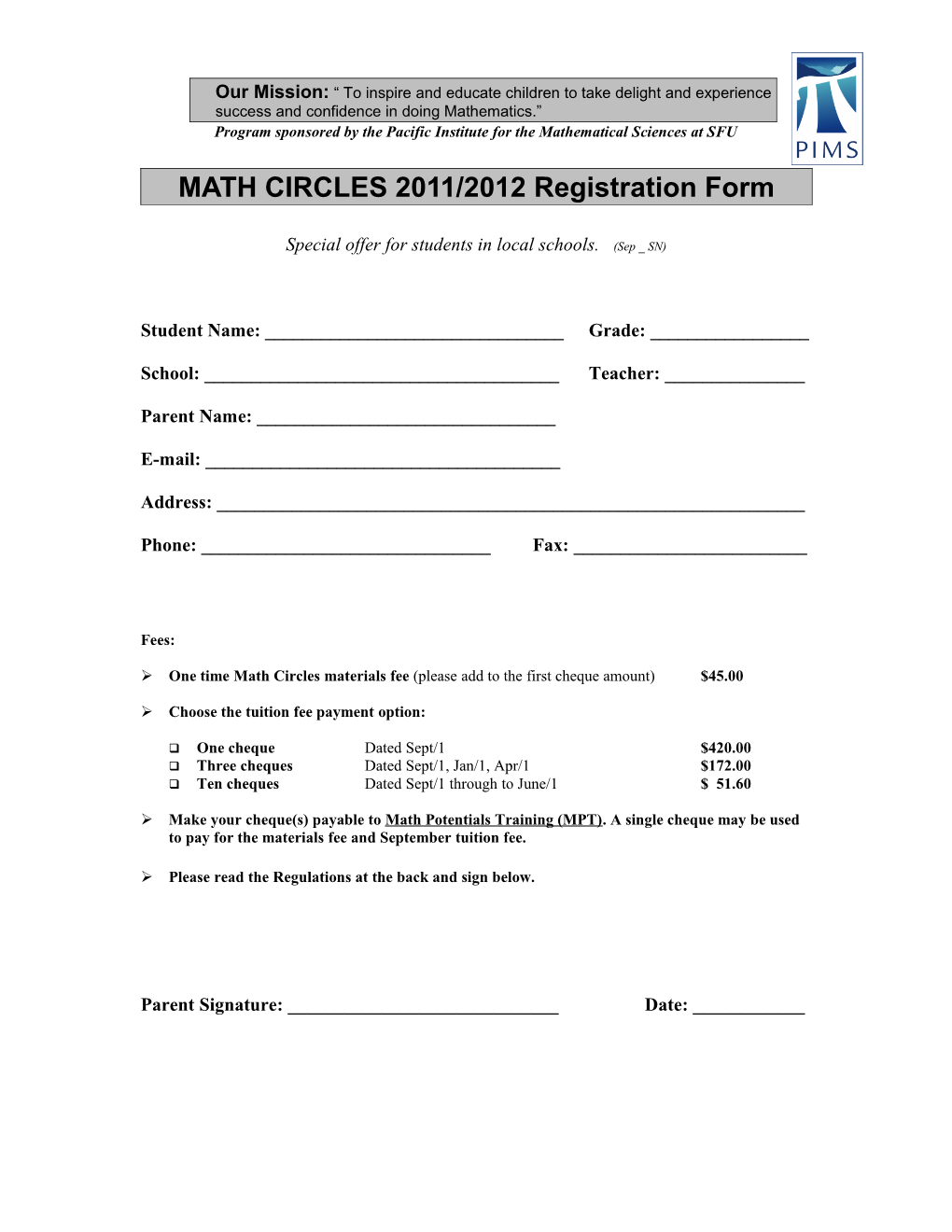 Math Potentials Training