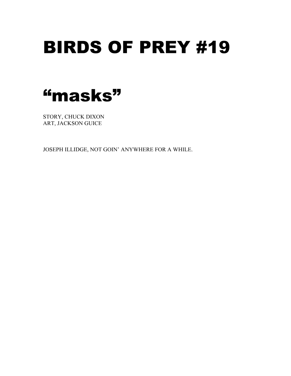 Birds of Prey #19
