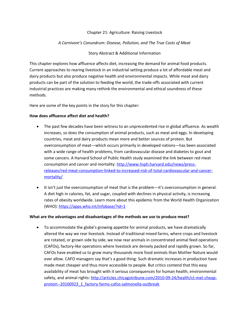 Chapter 21: Agriculture: Raising Livestock