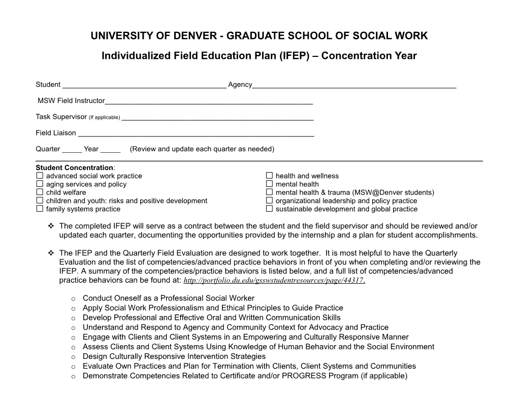 University of Denver - Graduate School of Social Work