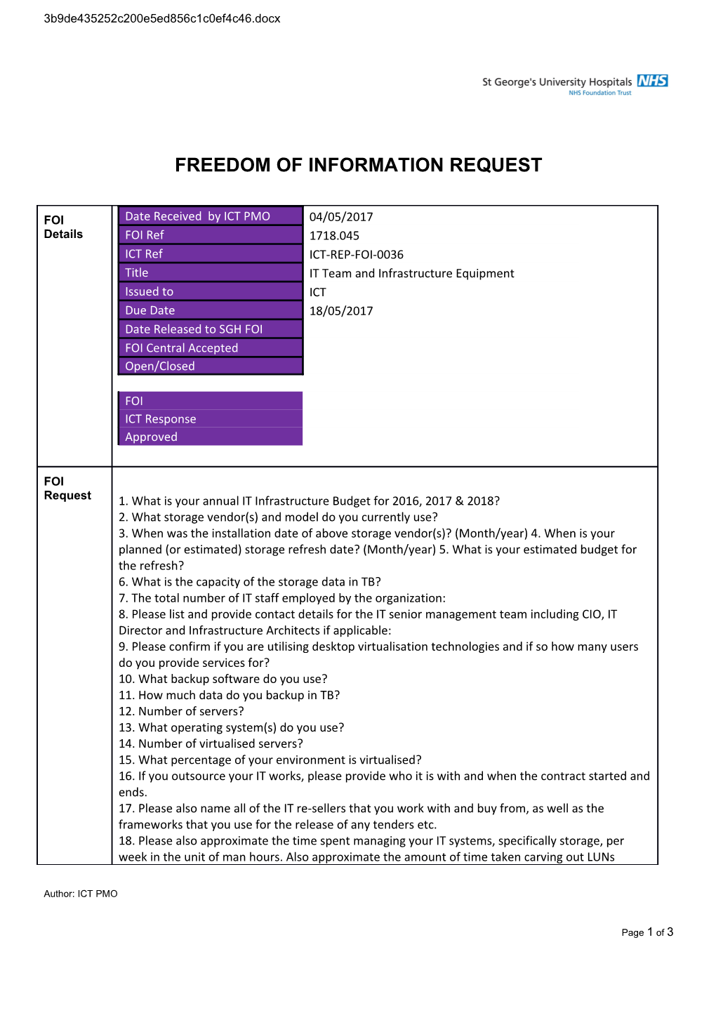 ICT-REP-FOI-001 Template