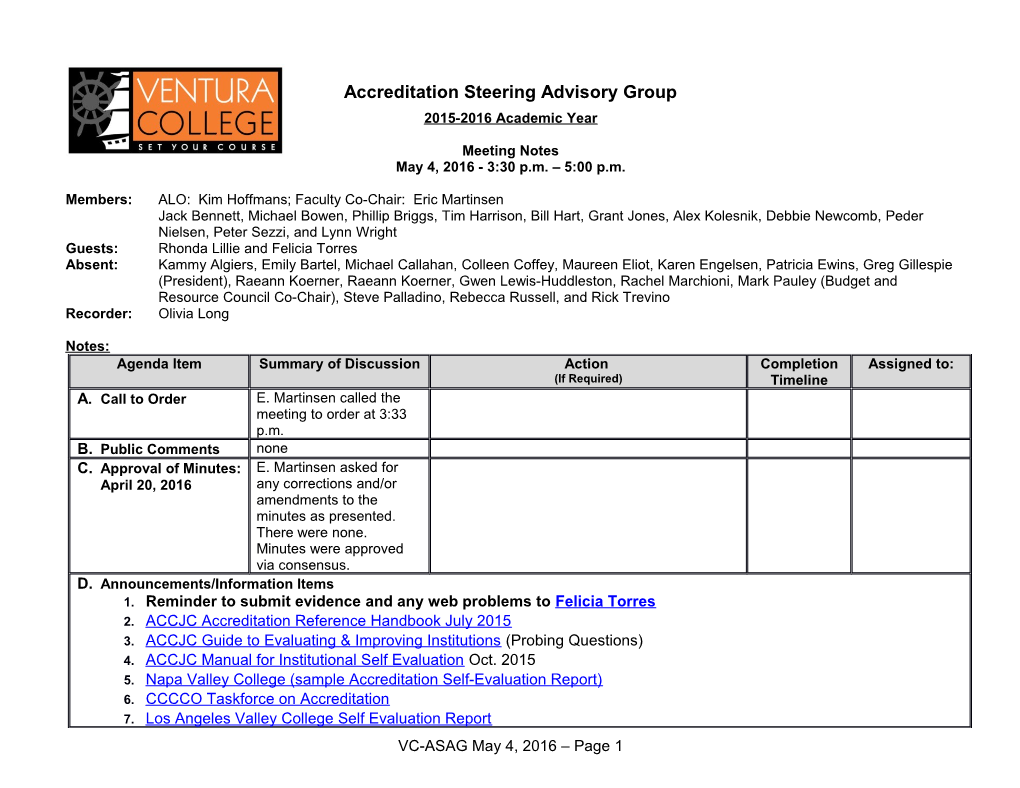 Accreditation Steering Advisory Group