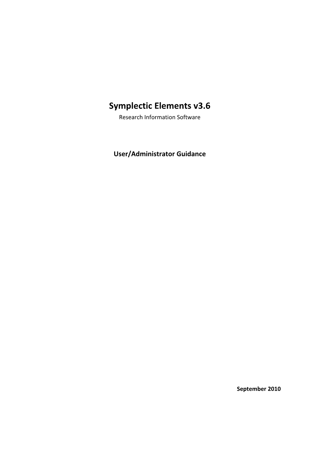 Symplectic Elements V3.6
