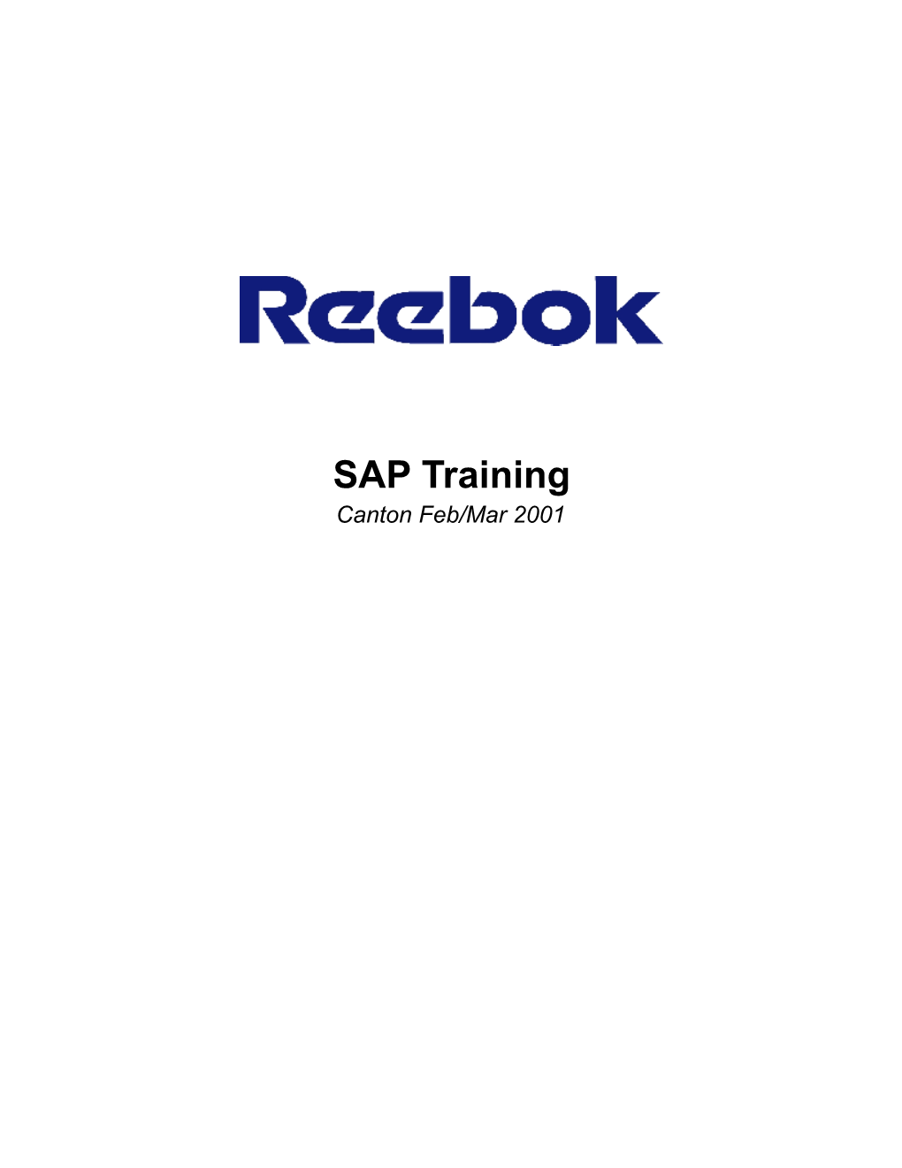 SAP Training Canton Feb/Mar 2001