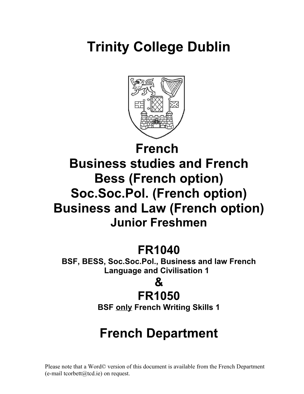 Business Studies and French