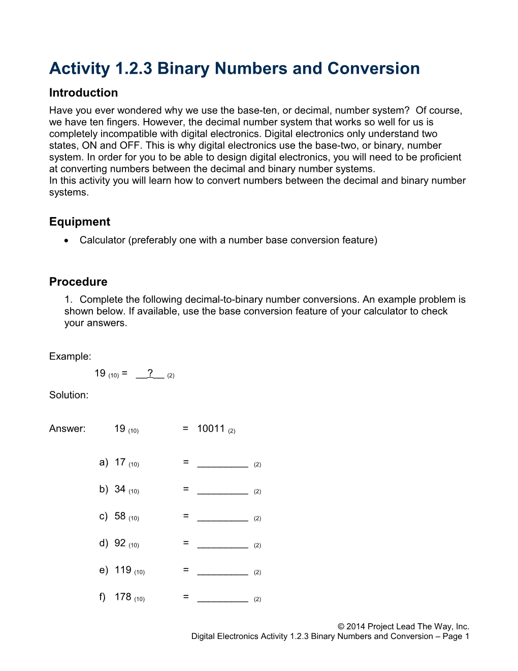 2.1.2.A Binary Numbers & Conversion