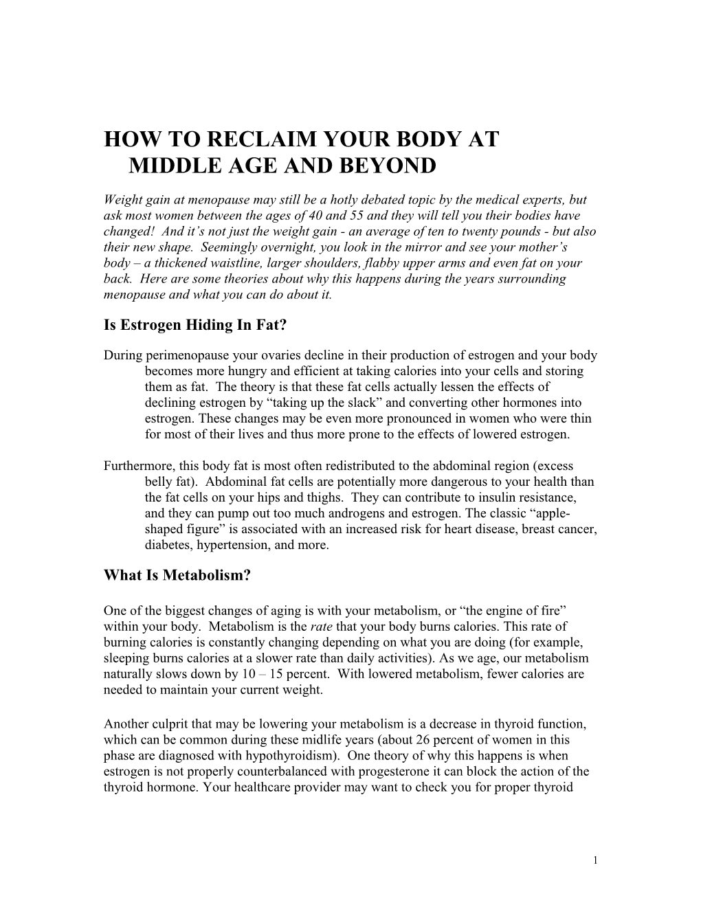 How to Reclaim Your Middle-Age Body from the Inside Out