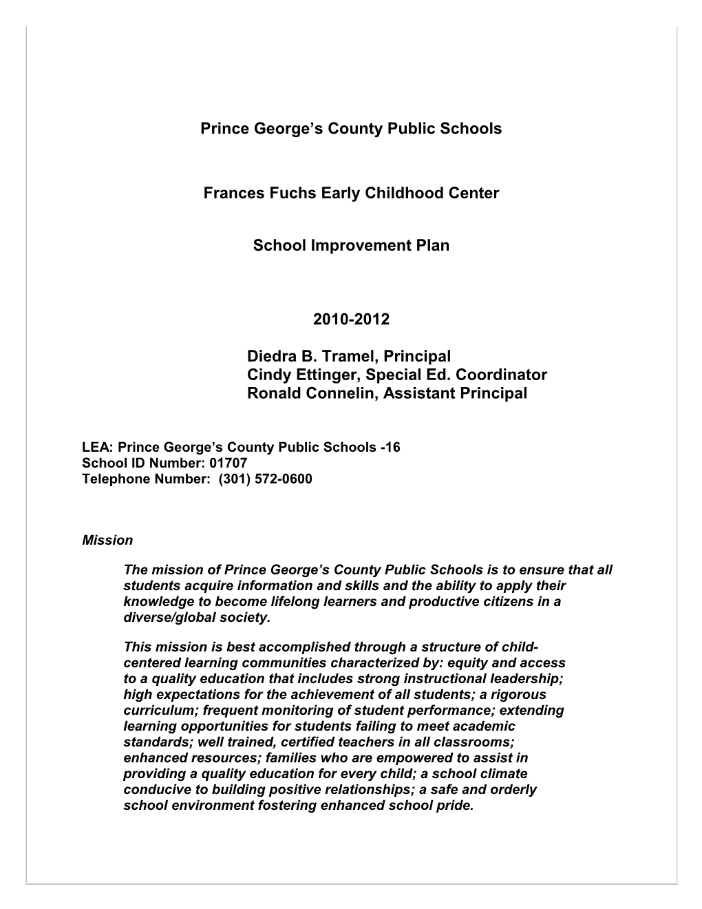 Section II: Needs Assessment