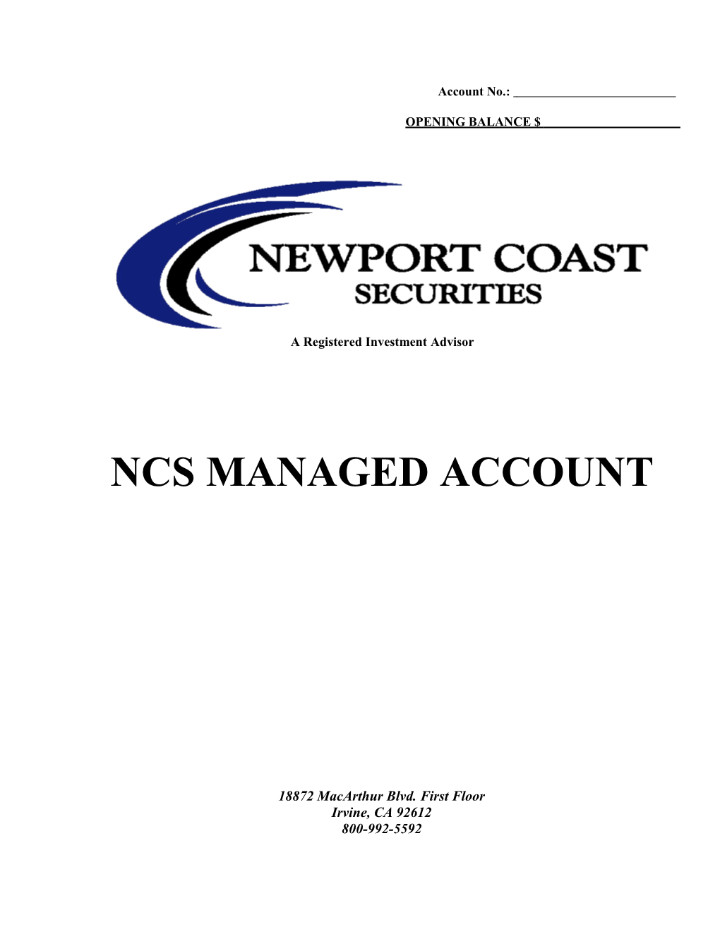 NCS Managed Account Agreement-Penson 052410