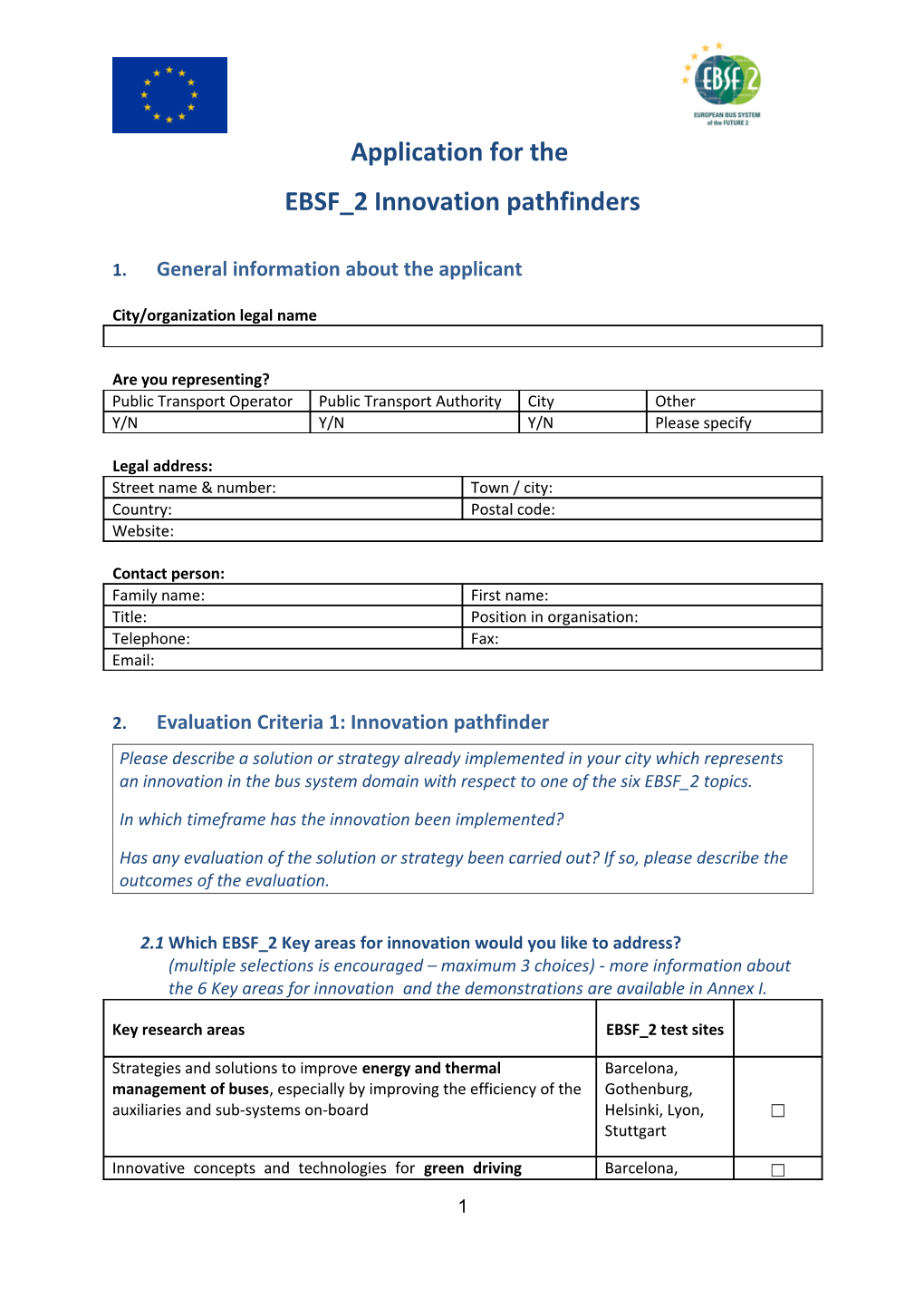 1.General Information About the Applicant