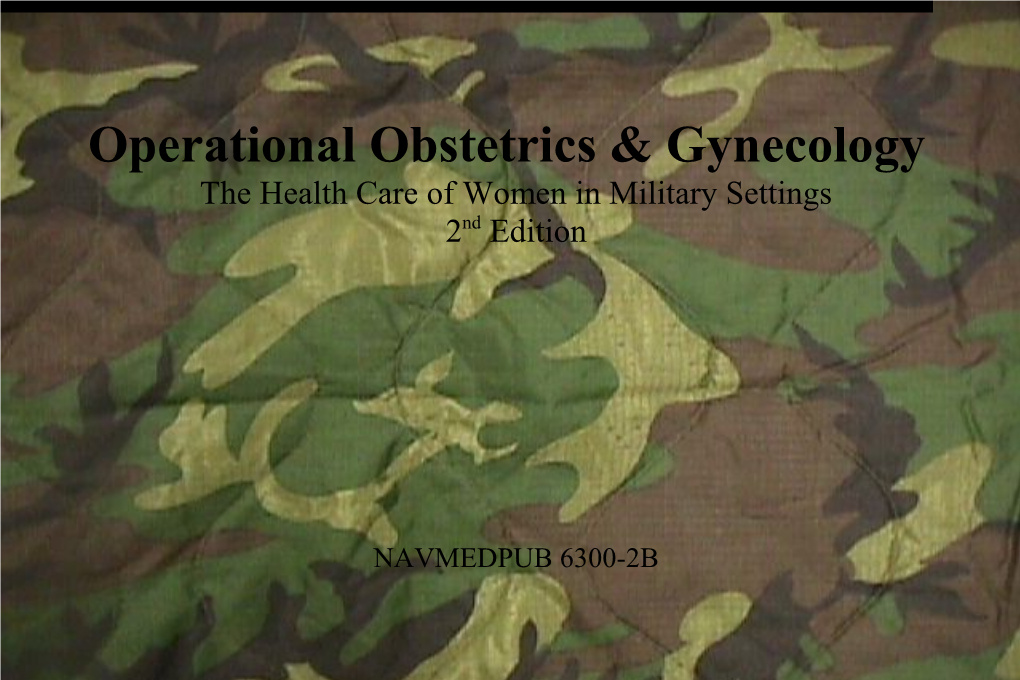 The Health Care of Women in Military Settings